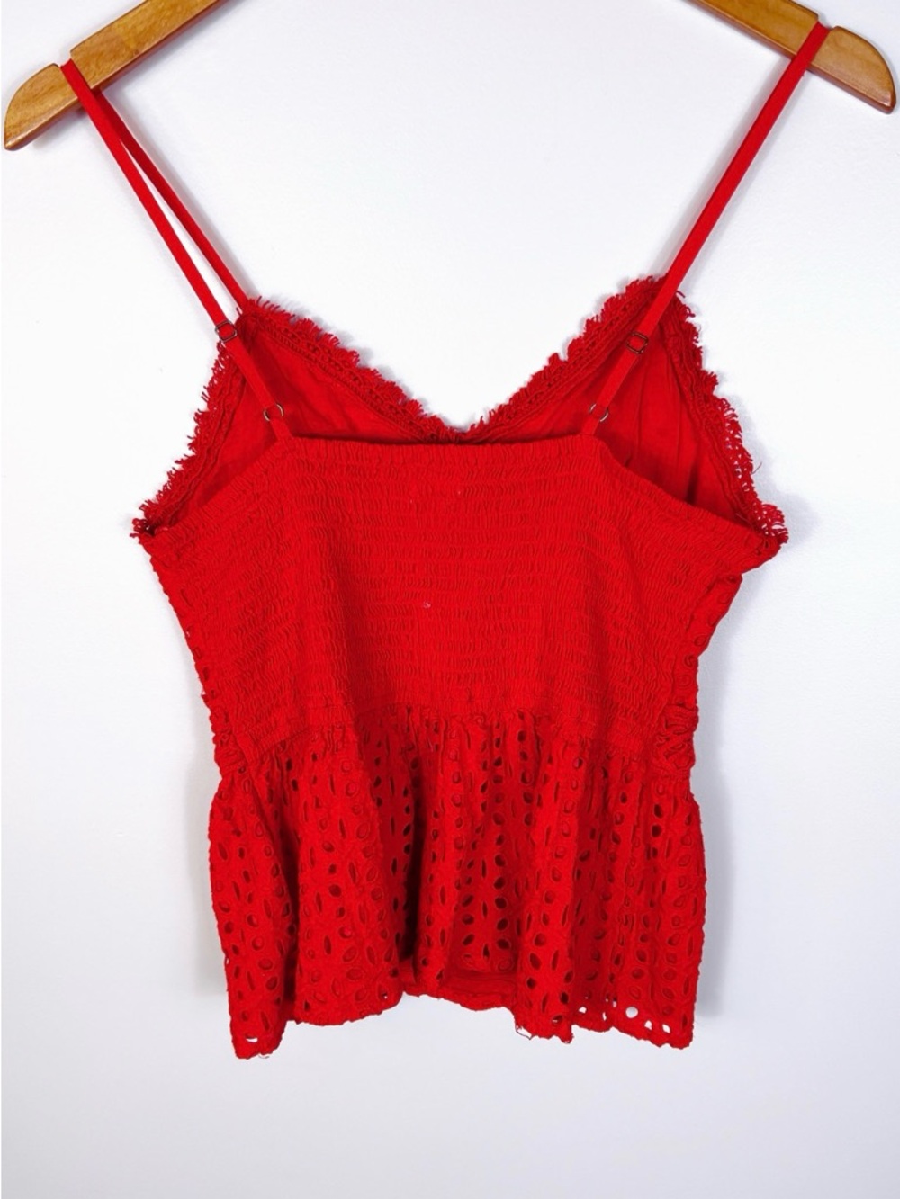 Japna Bright Red Smocked Cotton Tank - Picture 2 of 5